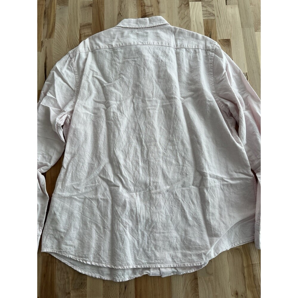 Banana Republic Men's Long Sleeve Button Up Linen Untucked Fit Light Pink XL - Picture 2 of 7
